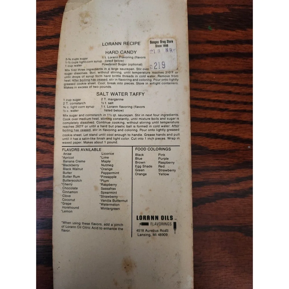 Vintage Lorann Flavoring‎ Candy Thermometer Hard Candy Gauge